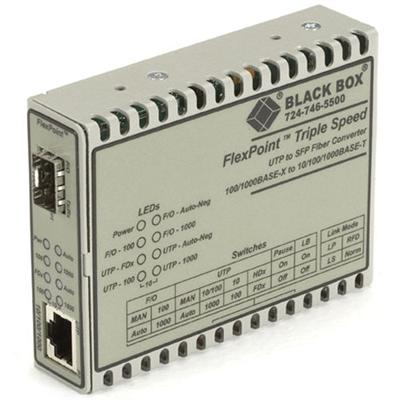 Black Box LMC1017A SFP FlexPoint Fiber media converter Ethernet Fast Ethernet Gigabit Ethernet 10Base T 100Base TX 1000Base T RJ 45 SFP mini GBIC