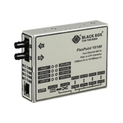 Black Box LMC213A MMSC R2 FlexPoint Fiber media converter Fast Ethernet 100Base FX 100Base TX SC multi mode RJ 45 up to 1.2 miles 1300 nm