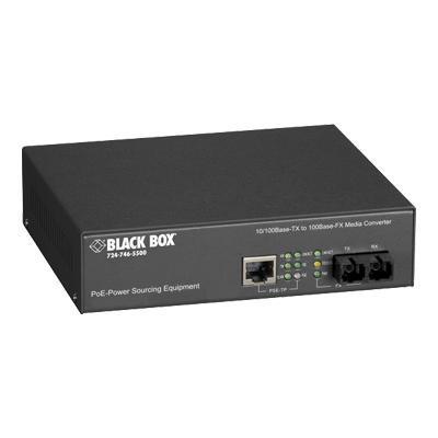 Black Box LPM600A PoE PSE Media Converter Fiber media converter Ethernet Fast Ethernet 10Base T 100Base FX 100Base TX RJ 45 SC multi mode