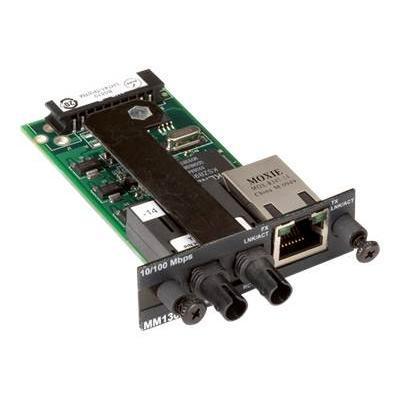 Black Box LH741 TPSTM Modular Media Converter Fiber media converter Ethernet Fast Ethernet 10Base T 100Base TX RJ 45 ST multi mode up to 1.2 miles