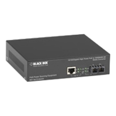 Black Box LPS530A MM PoE PSE Gigabit Media Converter Multimode Fiber media converter Ethernet Fast Ethernet Gigabit Ethernet 10Base T 1000Base LX 100