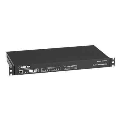 Black Box MPSH8 S20 120V Outlet Managed PDU Power distribution unit rack mountable 120 VA Ethernet 10 100 RS 232 input IEC 60320 C20 output conn