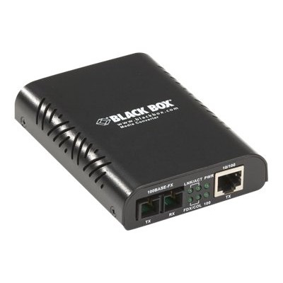 Black Box LBMC300 MMSC LinkGain Fiber media converter 10Base T 100Base FX 100Base TX RJ 45 SC multi mode up to 1.2 miles 850 nm 1300 nm for P