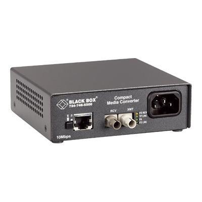 Black Box LHC005A R4 Compact Media Converter Plus Fiber media converter Fast Ethernet 100Base FX 100Base TX RJ 45 ST single mode up to 18.6 miles