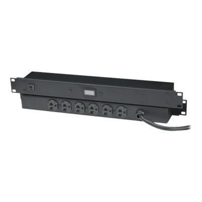 Black Box PS365A R2 Power strip rack mountable AC 95 125 V input NEMA 5 20 output connectors 6 1U 19 6 ft matte black