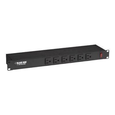 Black Box PS189A R2 Power strip rack mountable AC 120 V input NEMA 5 15 output connectors 6 NEMA 5 15 6 ft