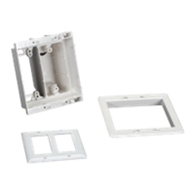 Black Box WPAV MW DGW Recessed Power and Low Voltage A V Box Wall plate mount adapter white 2 gang 2 ports