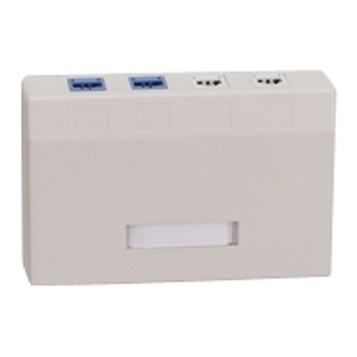 Black Box WP377-R4 Surface mount box - wall mountable - electric ivory - 2 ports Black Box WP377-R4 Surface mount box - wall mountable - electric ivory - 2 ports