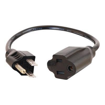 Cables To Go 53408 12ft 18 AWG Outlet Saver Power Extension Cord NEMA 5 15P to NEMA 5 15R Power extension cable NEMA 5 15 M to NEMA 5 15 F 12 ft b