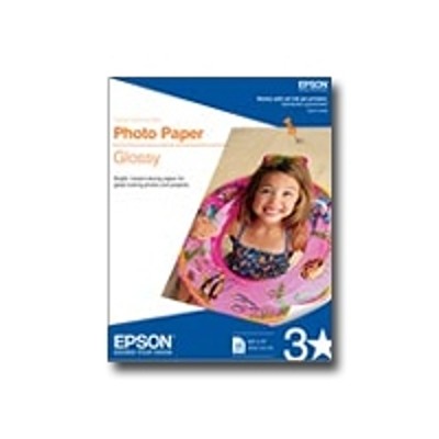 Epson S041649 Glossy Photo Paper - Bright White - Letter A Size (8.5 In X 11 In) 50 Sheet(s) - For Artisan 50  Workforce 1100  30  310  40  600  610  Wf-2520  2