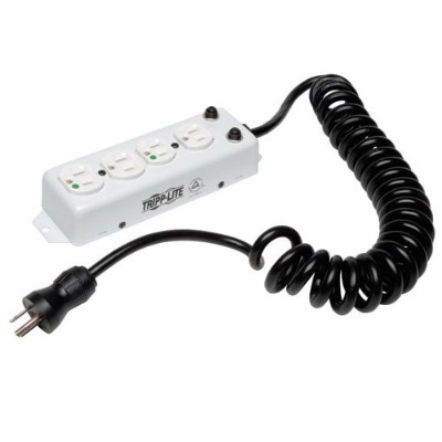 TrippLite PS 410 HGOEMCC Power Strip Hospital Medical 4 Outlet UL1363A 3 10 Coiled Cord Power strip 15 A AC 120 V input NEMA 5 15 output connectors