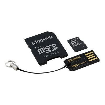 Kingston Digital MBLY10G2 32GB Multi Kit Mobility Kit Flash memory card microSDHC to SD adapter included 32 GB Class 10 microSDHC with USB Reader