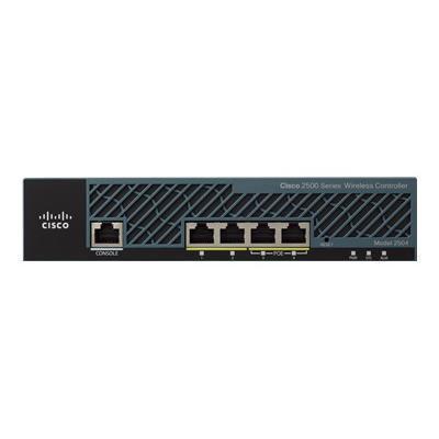 Cisco AIR CT2504 15 K9 2504 Wireless Controller Network management device 4 ports 15 MAPs managed access points GigE 1U