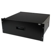 4U Black Steel Storage Drawer for 19in Racks and Cabinets - Rack storage drawer - 4U