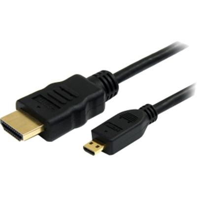StarTech.com HDMIADMM6 6 ft High Speed HDMI Cable with Ethernet HDMI to HDMI Micro HDMI with Ethernet cable HDMI M to micro HDMI M 6 ft black