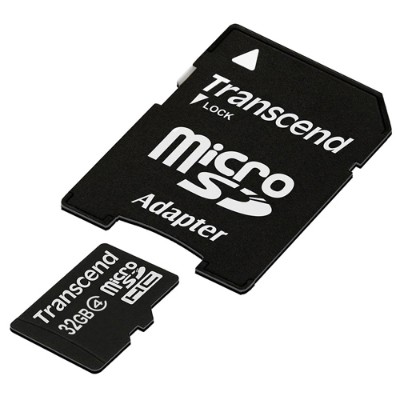 Transcend TS32GUSDHC4 Flash memory card microSDHC to SD adapter included 32 GB Class 4 microSDHC