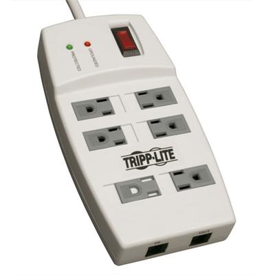 TrippLite TLP66NETAA Surge Protector 120V RJ45 6 Outlet 6 Cord 1080 Joule TAA GSA Surge protector 15 A AC 120 V 1.8 kW output connectors 6 gray