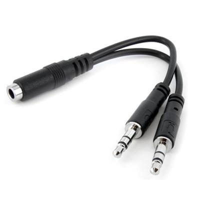 StarTech.com MUYHSFMM 3.5mm 4 Position to 2x 3 Position 3.5mm Headset Splitter Adapter F M 3.5mm headset Adapter Cable