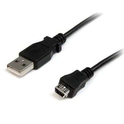 StarTech.com USBMUSBMF1 1ft USB A to USB mini Cable M F USB cable USB M to mini USB Type B F USB 2.0 1 ft black