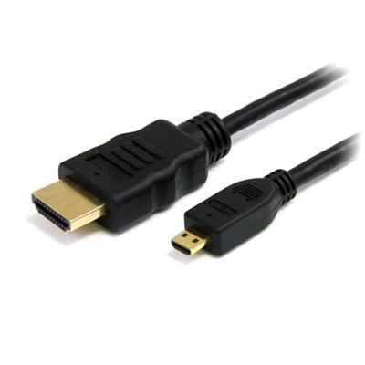 StarTech.com HDMIADMM3 3 ft High Speed HDMI Cable with Ethernet HDMI to HDMI Micro HDMI with Ethernet cable HDMI M to micro HDMI M 3 ft black