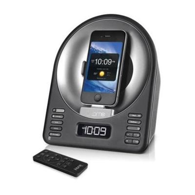 Enhanced Alarm Clock FM Radio Stereo Speaker System with Motorized Rotating Dock for iPhone/iPod