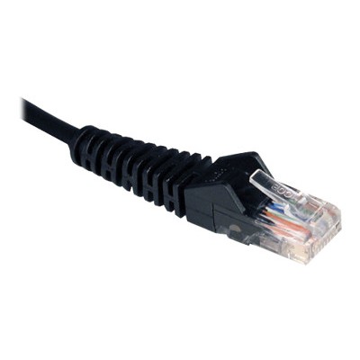 TrippLite N001 050 BK 50ft Cat5e Cat5 Snagless Molded Patch Cable RJ45 M M Black 50 Patch cable RJ 45 M to RJ 45 M 50 ft UTP CAT 5e booted s