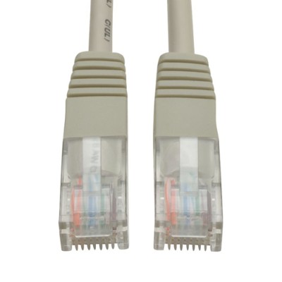 TrippLite N002 050 GY Cat5e 350MHz Molded Patch Cable RJ45 M M Gray 50 ft.