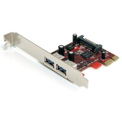 2 Port SuperSpeed USB 3.0 PCI Express Card with SATA Power - USB adapter - 2 ports