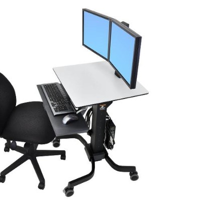 WorkFit-C Dual Sit-Stand Workstation - cart