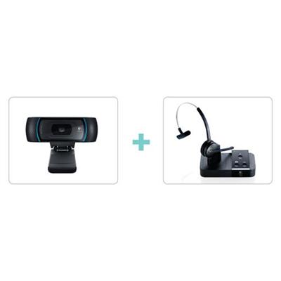 B910 HD Webcam - web camera - with BH970 Wireless Bluetooth Mono DECT Headset
