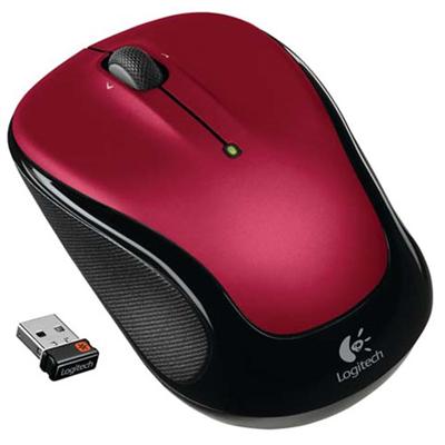 Logitech 910 002651 M325 Mouse optical wireless 2.4 GHz USB wireless receiver red