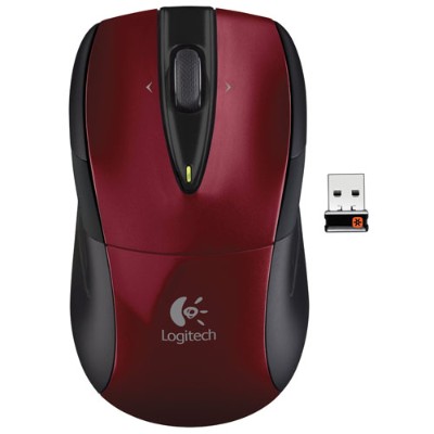 Logitech 910 002697 M525 Mouse optical wireless 2.4 GHz USB wireless receiver red