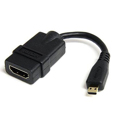 StarTech.com HDADFM5IN 5in High Speed HDMI Adapter Cable HDMI to HDMI Micro F M HDMI adapter HDMI F to micro HDMI M 0.5 in shielded black fo