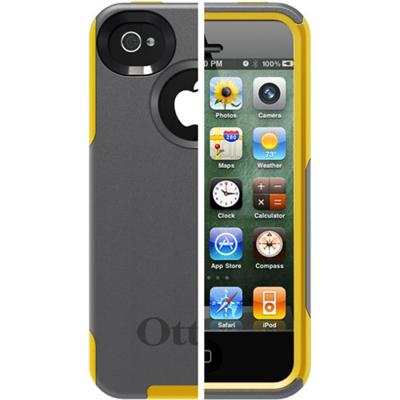 Iphone 4s Commuter Series Case - Gunmetal Grey Pc / Sun Yellow Slip Cover