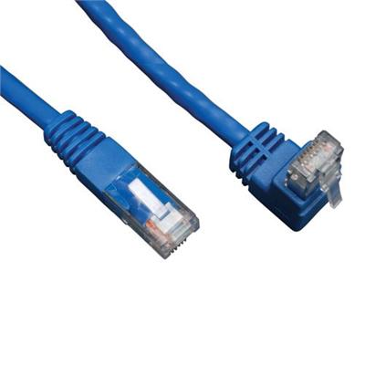 TrippLite N204 005 BL UP 5ft Cat6 Gigabit Molded Patch Cable RJ45 Right Angle Up to Straight M M Blue 5 Patch cable RJ 45 M to RJ 45 M 5 ft CAT 6