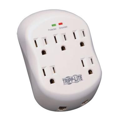 TrippLite SK5TEL 0 Surge Protector Wallmount Direct Plug In 5 Outlet RJ11 1080 Joules Surge protector 15 A AC 120 V 1875 Watt output connectors 5 g