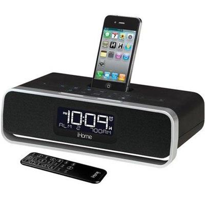 App-enhanced Dual Alarm Stereo Clock Radio for your iPhone/iPod with AM/FM Presets