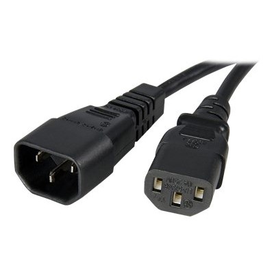StarTech.com PXT1001410 10 ft 14 AWG Computer Power Cord Extension C14 to C13 Power extension cable IEC 60320 C14 to IEC 60320 C13 AC 110 V 10 ft bl