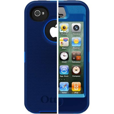 iPhone 4S Defender Series Case - Ocean PC / Night Blue Slip Cover