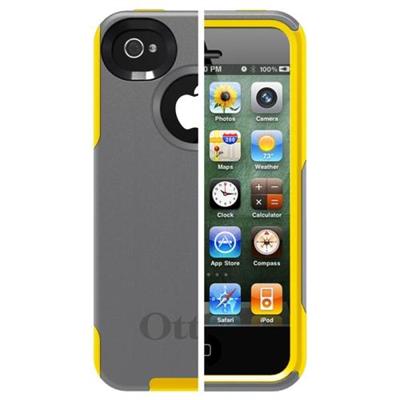 iPhone 4 / 4S Commuter Series Case - Gunmetal Grey PC / Sun Yellow Slip Cover