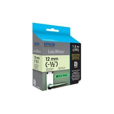 Epson LC 4ZBU1 LabelWorks LC 4ZBU1 Fluorescent tape black glow in the dark Roll 0.47 in x 59 in 1 roll s for LabelWorks LW 300 LW 400