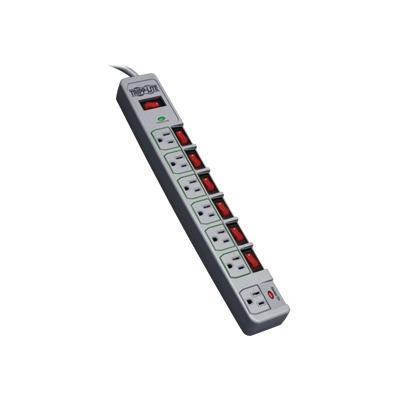 TrippLite TLP76MSG Eco Green Surge Protector Switched 7 Outlet Conserve Energy Surge protector AC 120 V 1.8 kW output connectors 7 cool gray