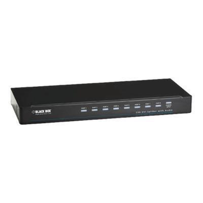 Black Box AVSP DVI1X8 DVI D Splitter with Audio and HDCP 1 x 8 Video audio splitter 8 x DVI 8 x audio desktop