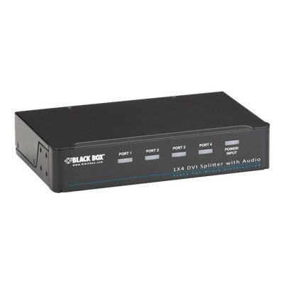 Black Box AVSP DVI1X4 DVI D Splitter with Audio and HDCP 1 x 4 Video audio splitter 4 x DVI 4 x audio desktop