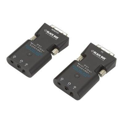 Black Box AVX DVI FO MINI Mini Extender Kit for DVI D and Stereo Audio over Fiber Video audio extender up to 0.9 miles 1310 nm 1550 nm