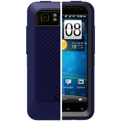 HTC Vivid/Raider 4G Defender Series Case - Black Plastic / Night Blue Slip Cover
