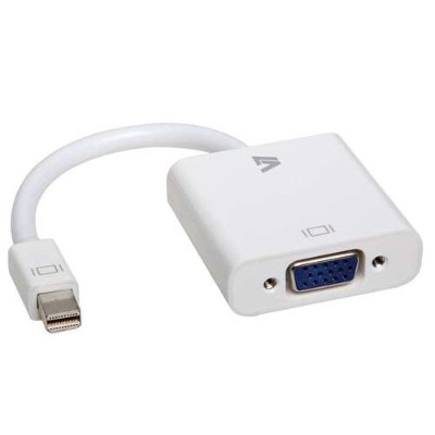 V7 CBL-MV1WHT-5N Mini DisplayPort to VGA Adapter - Compatible with Thunderbolt port V7 CBL-MV1WHT-5N Mini DisplayPort to VGA Adapter - Compatible with Thunderbolt port