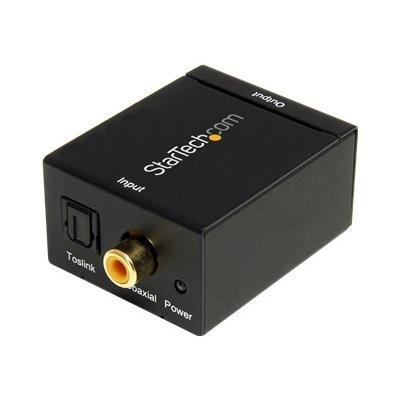 StarTech.com SPDIF2AA SPDIF Digital Coax Toslink Optical to 2 CH RCA Audio Adapter Coaxial optical digital audio converter black
