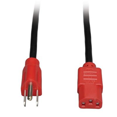 TrippLite P006 004 RD Universal Computer Power Cord 10A 18AWG NEMA 5 15P to IEC 320 C13 with Red Plugs 4 ft.