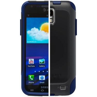Samsung Galaxy S II Skyrocket Commuter Series Case - Black Plastic / Night Blue Slip Cover